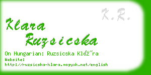 klara ruzsicska business card